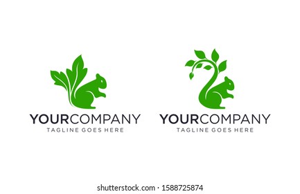 Natural squirrel logo design concept on white background