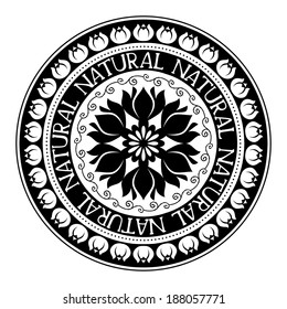 Natural stamp label, vector
