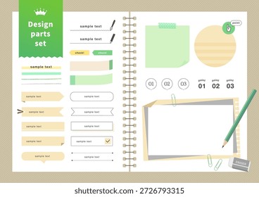 Design-Elemente aus Naturpapier für Ringhefte und Planer