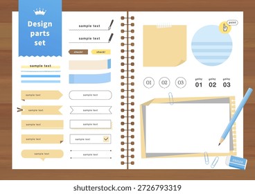 Elementos de design de papel de carta naturais definidos para notebooks e planejadores
