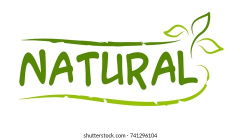 Natural sticker, vector illustration for graphic and web design.
