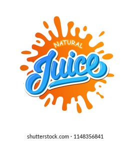 Natural sticker. Vector label illustration for  natural juice . Badge or seal