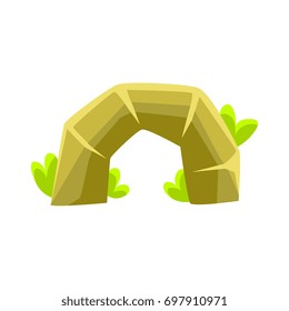 Natural stone arch, rocks in natural environment vector Illustration