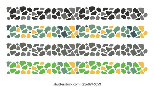 Natural stone mosaic. Sandstone garden design.  footpath or wall of the house decor. Vector.
