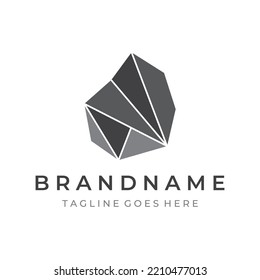 Natural stone silhouette abstract logo creative design with outline. Logo for business, company, symbol.