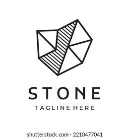 Natural stone silhouette abstract logo creative design with outline. Logo for business, company, symbol.