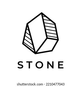 Natural stone silhouette abstract logo creative design with outline. Logo for business, company, symbol.
