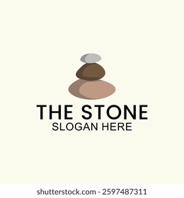 natural stone vector logo, smooth stone logo template designed for spa, fitness, beauty salon and meditation symbol design with modern minimalist, elegant and clean style