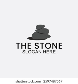 natural stone vector logo, smooth stone logo template designed for spa, fitness, beauty salon and meditation symbol design with modern minimalist, elegant and clean style