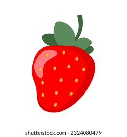 Natural strawberry. Fresh farm organic berry. Juicy sweet strawberries. Vector illustration