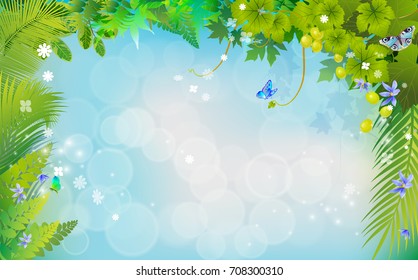 natural summer backgrounds vectors