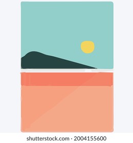 natural sunset vector art eps