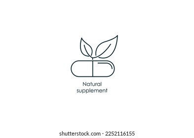 Natural supplement icon vector illustration 