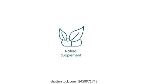 Natural Supplement Skincare Product Vector Icon 