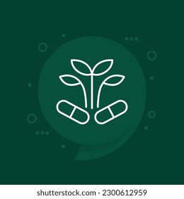 natural supplements line icon, vector