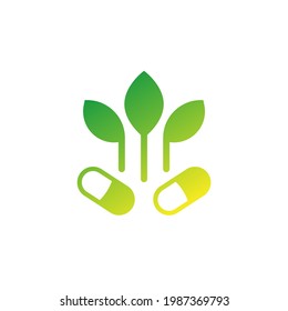 natural supplements, vitamin icon on white