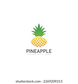 natural sweet pineapple fruit logo simple vector icon