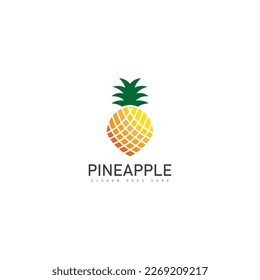logotipo natural dulce de la piña de la fruta simple icono vector