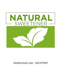 Natural sweetener green symbol of stevia or sweet grass logo