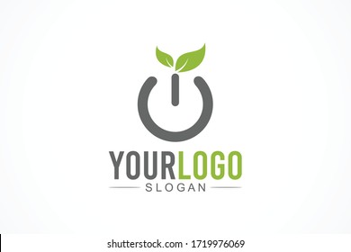 vector de logotipo de alimentación del conmutador natural 