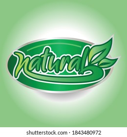 Natural symbol vector design isolated on green background. Suitable for product packaging marks or labels