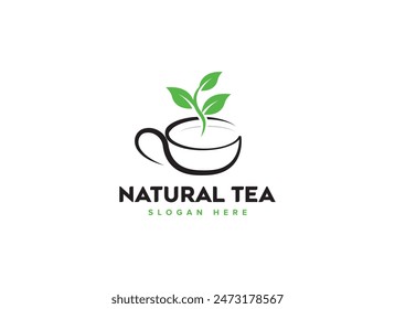 Natural Tea Logo Vector Design Template