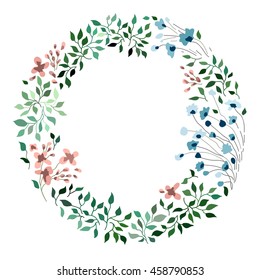 Natural textures in pastel colors. Vector flower in circle. It can be used for invitation, wedding, picture, greeting card, poster, banner.