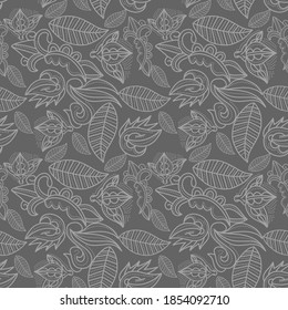 Natural themed pattern design with pictures of leaves and beautiful ornaments in matching colors