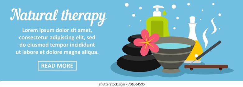 Natural therapy banner horizontal concept. Flat illustration of natural therapy banner horizontal vector concept for web