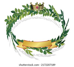 Natural three-dimensional laurel crown vector illustration