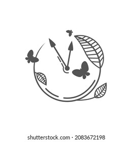 Natural Time Vector Design Logo