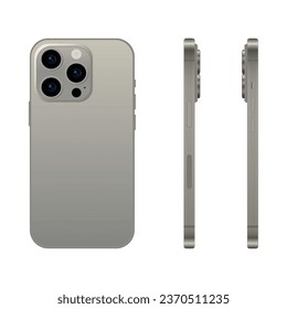 Natürliches TITANIUM Smartphone, Modell-Vorlage auf weißem Hintergrund - Vektorgrafik