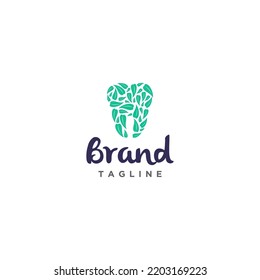 Natural Tooth Leaf Logo Design