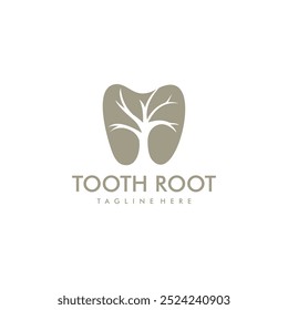 natural tooth root logo vector. logo template