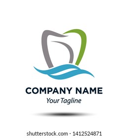 Natural tooth shape icon vector. Dental logo template.