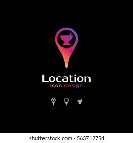 natural treatment icon. location icon for map