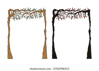 Natural tree arch decorative frame border