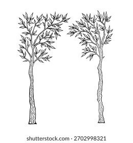 Natural tree arch decorative frame border