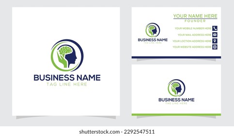 natural tree human brain logo design template free vector 