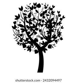 Natural tree icon black classic design