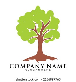 Logo vectorial de ilustración de árbol natural