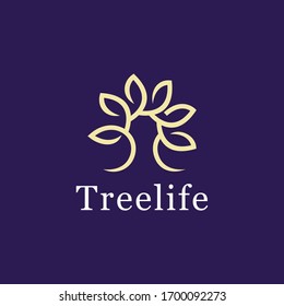 Diseño vectorial con el logotipo Natural Tree Leaf estilo Concepto Moderno Y Lujoso.