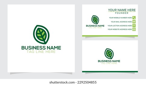 natural tree leaf logo design template 