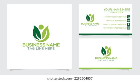 natural tree leaf logo design template 