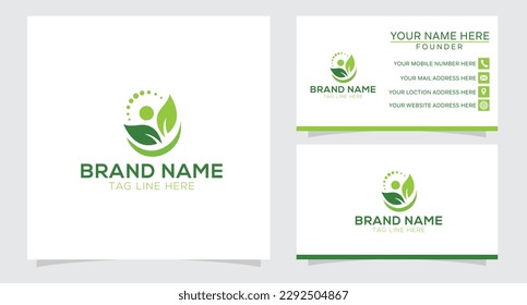 natural tree leaf logo design template 