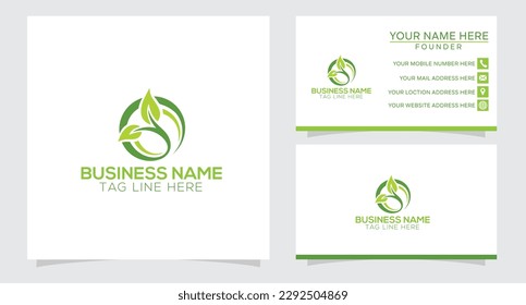 natural tree leaf logo design template 