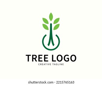 Natural tree logo design template