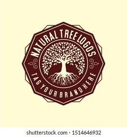 Natural tree logos with different styles
