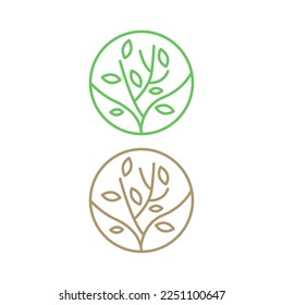 Natural Tree Sign, Symbol, Logo isolated On White