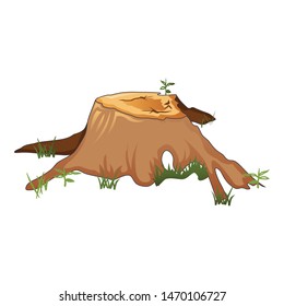 Natural tree stump icon. Cartoon of natural tree stump vector icon for web design isolated on white background